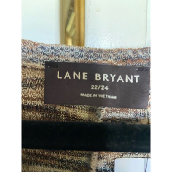 Lane Bryant Womens Top Size 22 24 Open Front Brown Tan Black Space Dye NEW - Picture 5 of 5